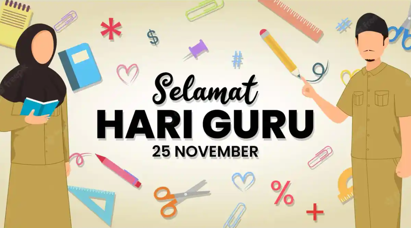 Ilustrasi ucapan selamat Hari Guru Nasional diperingati pada 25 November. - Inilah sejarah Hari Guru diperingati setiap tanggal 25 November. (freepik.com)