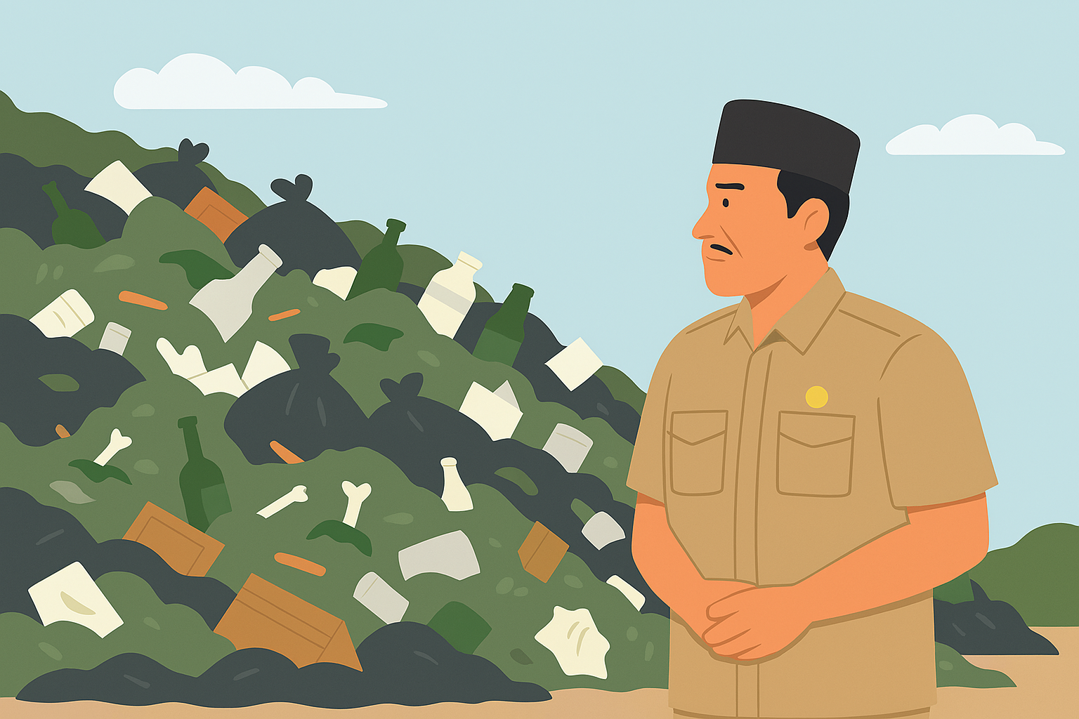 Ilustrasi tumpukan sampah.