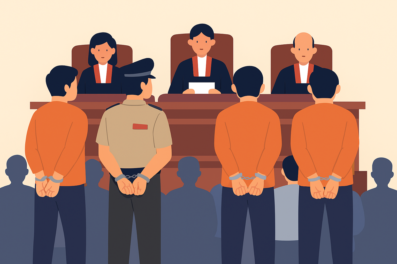 Ilustrasi oknum polisi Polres Bangkalan menjalani sidang vonis kasus penyelewengan pupuk bersubsidi di Surabaya.