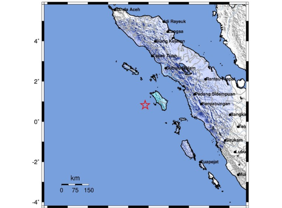 Foto: Gempa bumi dengan magnitudo (M) 6,3 terjadi di Sinabang, Aceh. Gempa dirasakan di sejumlah titik dari wilayah Aceh hingga Sumatera Utara (Sumut). (dok BMKG)