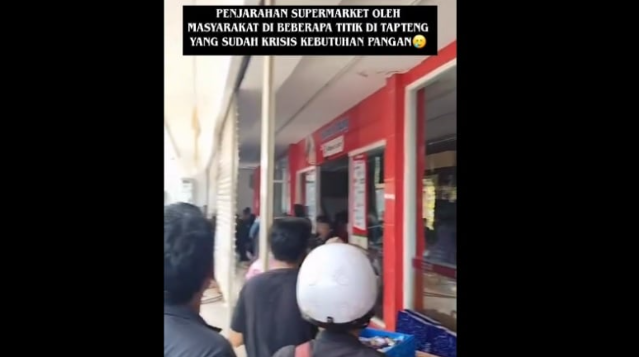 Banjir Besar Picu Penjarahan di Tapanuli Tengah, Warga Kesulitan Pangan. (Foto: Video viral)
