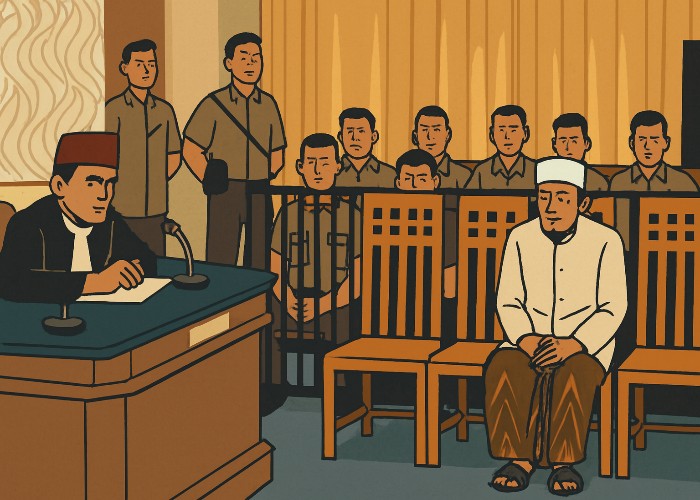 Ilustrasi sidang ustaz perkosa 8 santriwati di Sumenep.