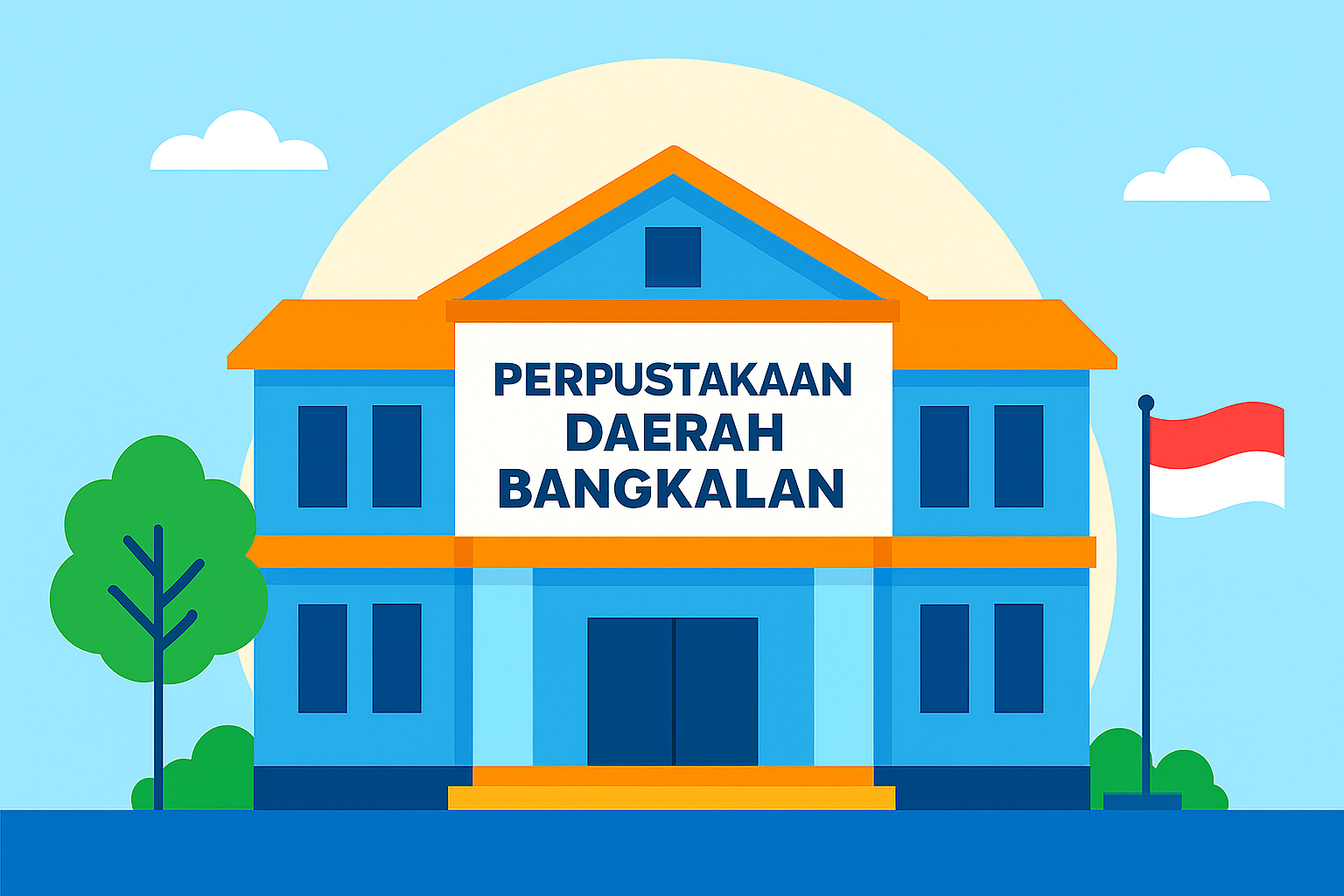 Ilustrasi Perpustakaan Daerah Kabupaten Bangkalan.
