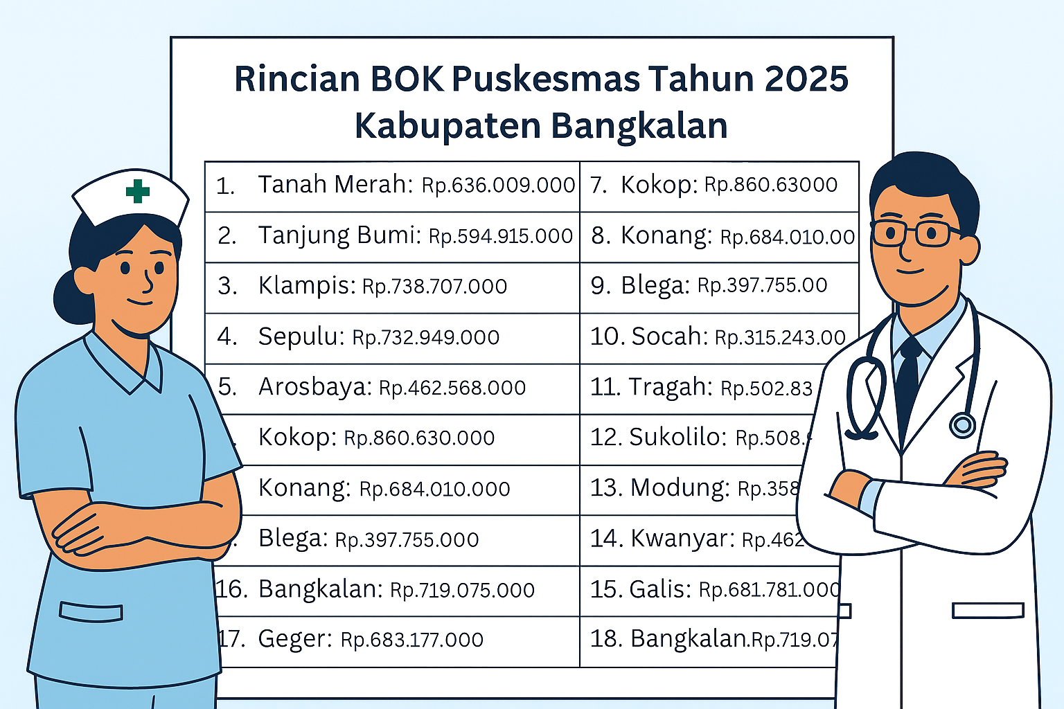 Dana BOK Puskesmas tahun 2025 di Kabupaten Bangkalan.