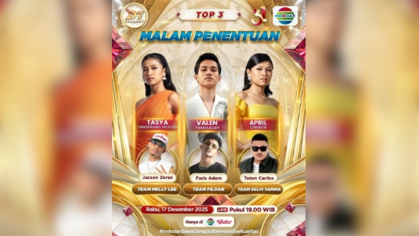 Dangdut Academy 7 Top 3 Malam Penentuan digelar Rabu, 17 Desember (Instagram/ Indosiar)