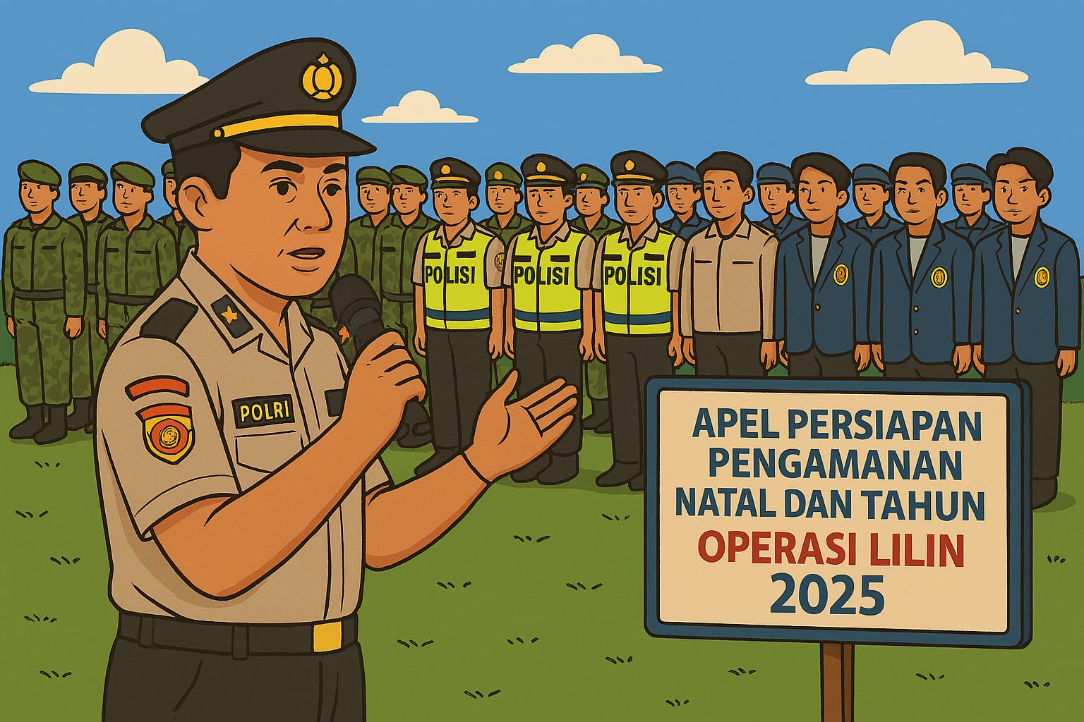 Polres Bangkalan menerjunkan ratusan personel gabungan untuk pengamanan Natal dan Tahun baru (Nataru).