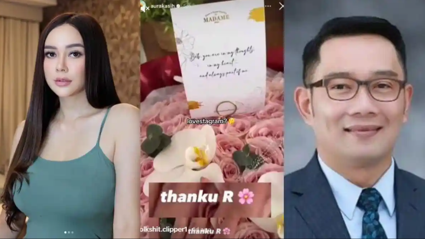 Bak tak bisa mengelak, 5 kode Aura Kasih dan Ridwan Kamil punya hubungan, dapat buket bunga inisial R.