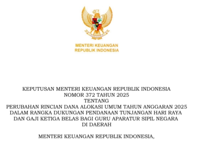 SK Menteri Keuangan soal TPG 100 Persen.