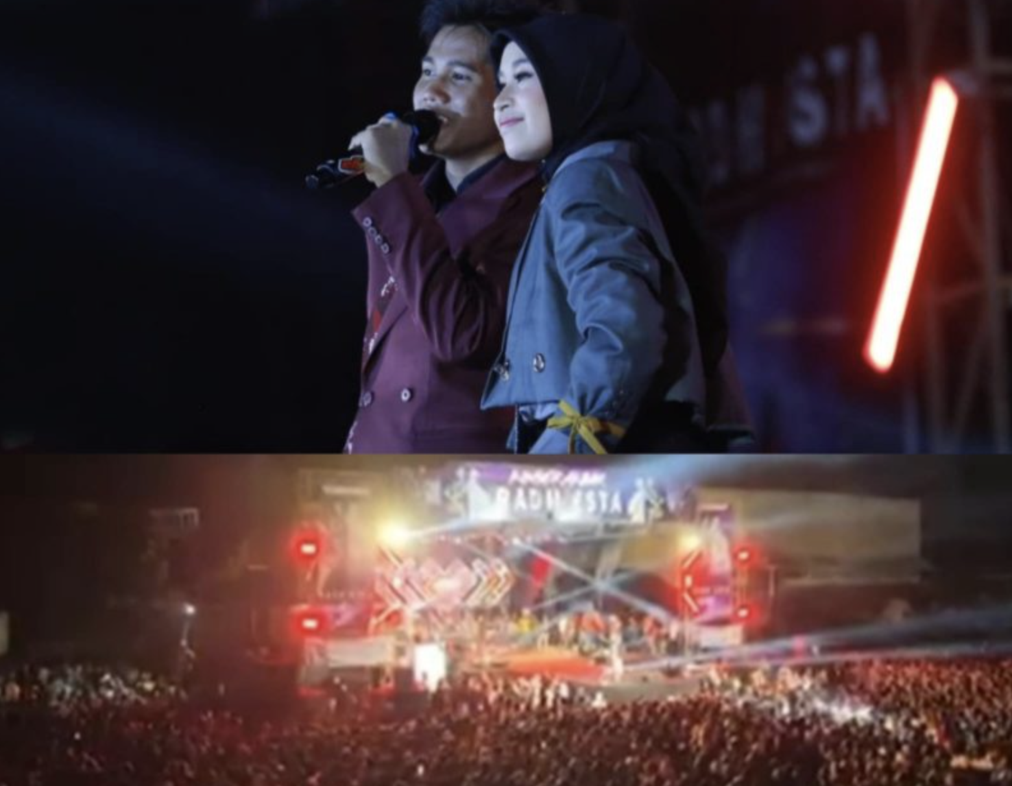 Suasana konser amal Valen&ndash;Mila DA7 di Sumenep yang berlangsung meriah.