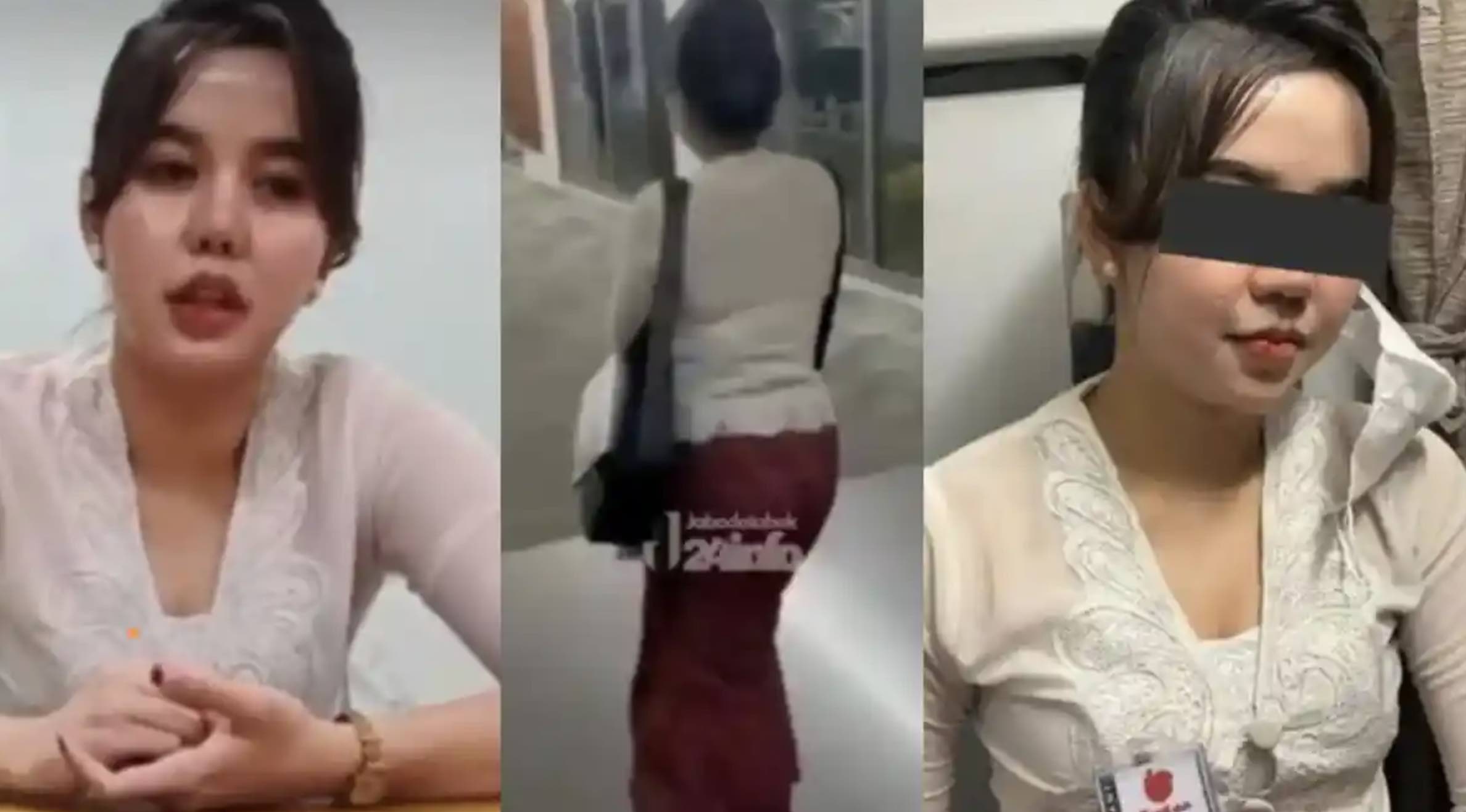 Kolase foto tangkapan layar video viral sosok wanita diduga pramugari gadungan Batik Air saat terciduk di Bandara Soekarno-Hatta, Tangerang, Banten,