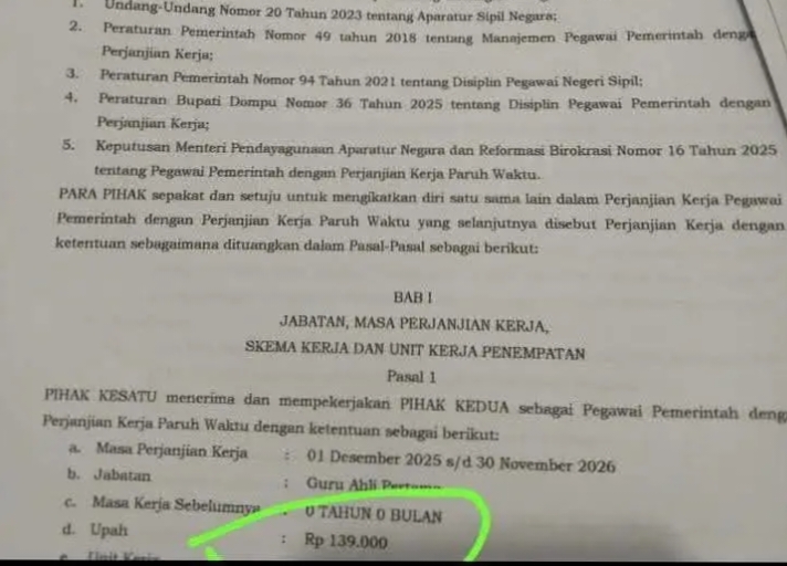 Gaji Guru PPPK Paruh Waktu hanya segini.