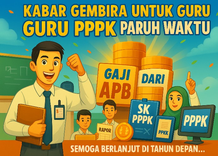 Ilustrasi gaji guru PPPK Paruh Waktu.