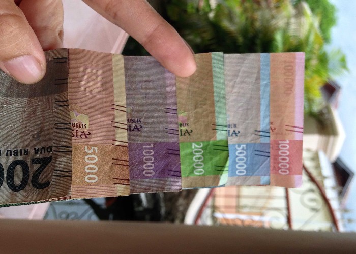 Fungsi garis dua di pecahan uang kertas.
