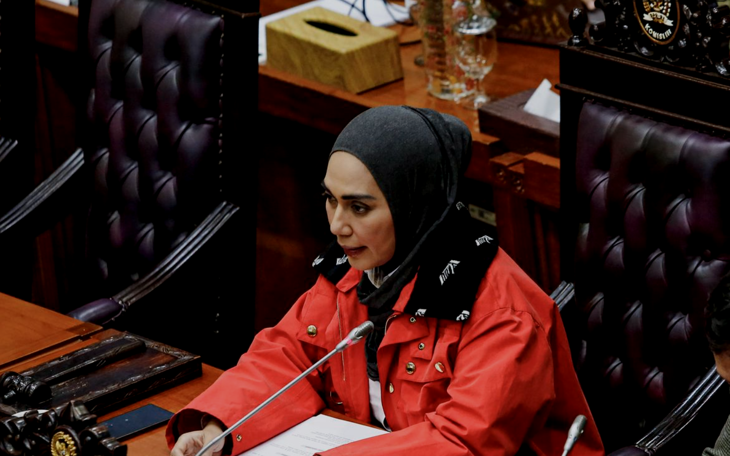 Wakil Ketua Komisi III DPR Sari Yuliati memimpin Rapat Dengar Pendapat (RDP) dengan Badan Keahlian DPR di Kompleks Parlemen, Senayan, Jakarta, Kamis (15/1/2026). (ANTARA)