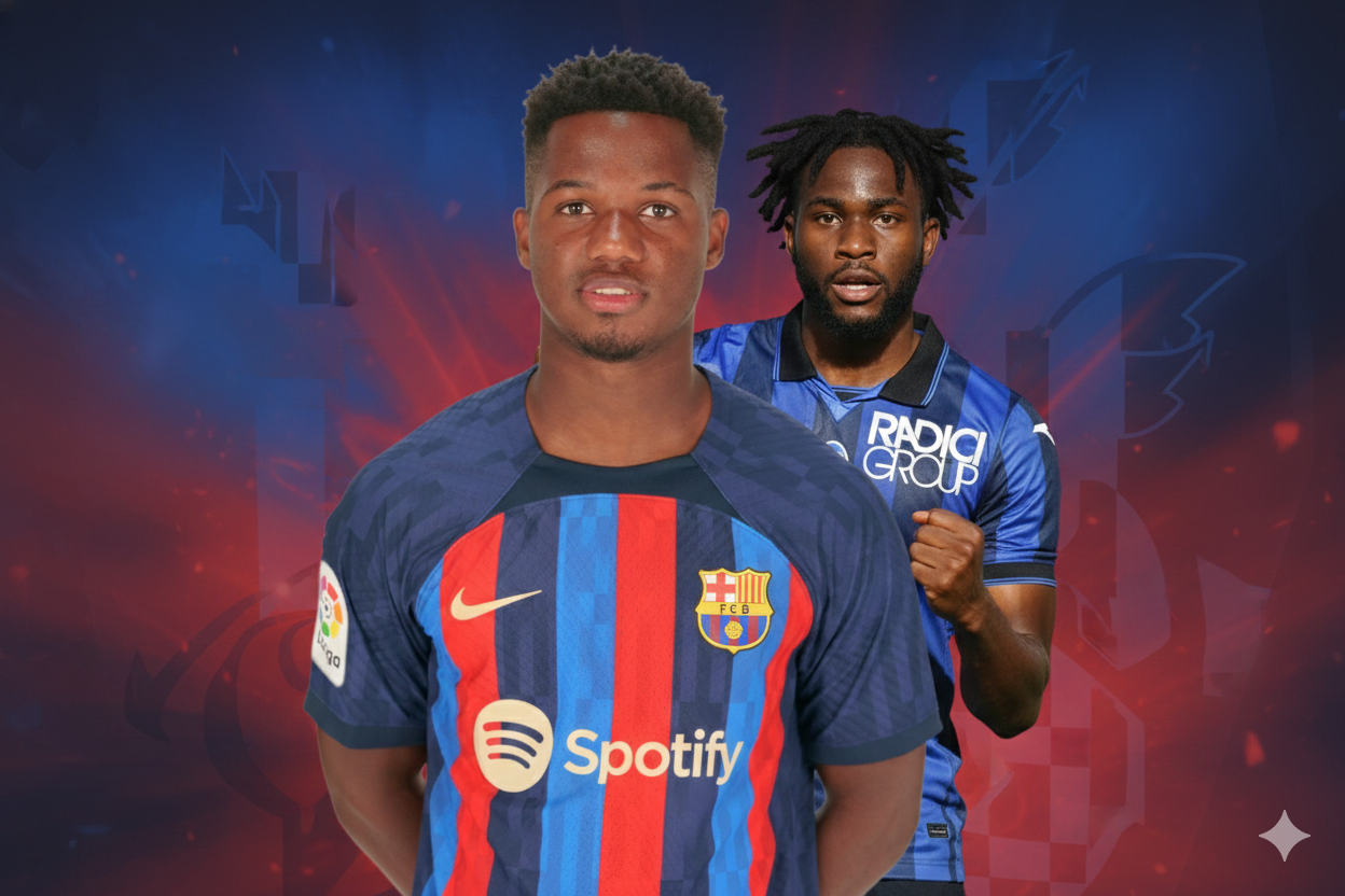 Ansu Fati dan Ademola Lookman.