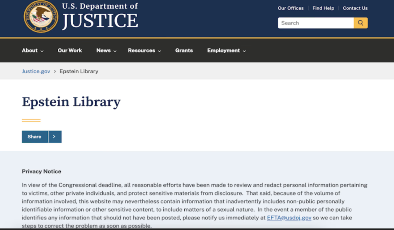 Panduan lengkap akses File Epstein Library 2026 resmi DOJ.(Dok. Anadolu)