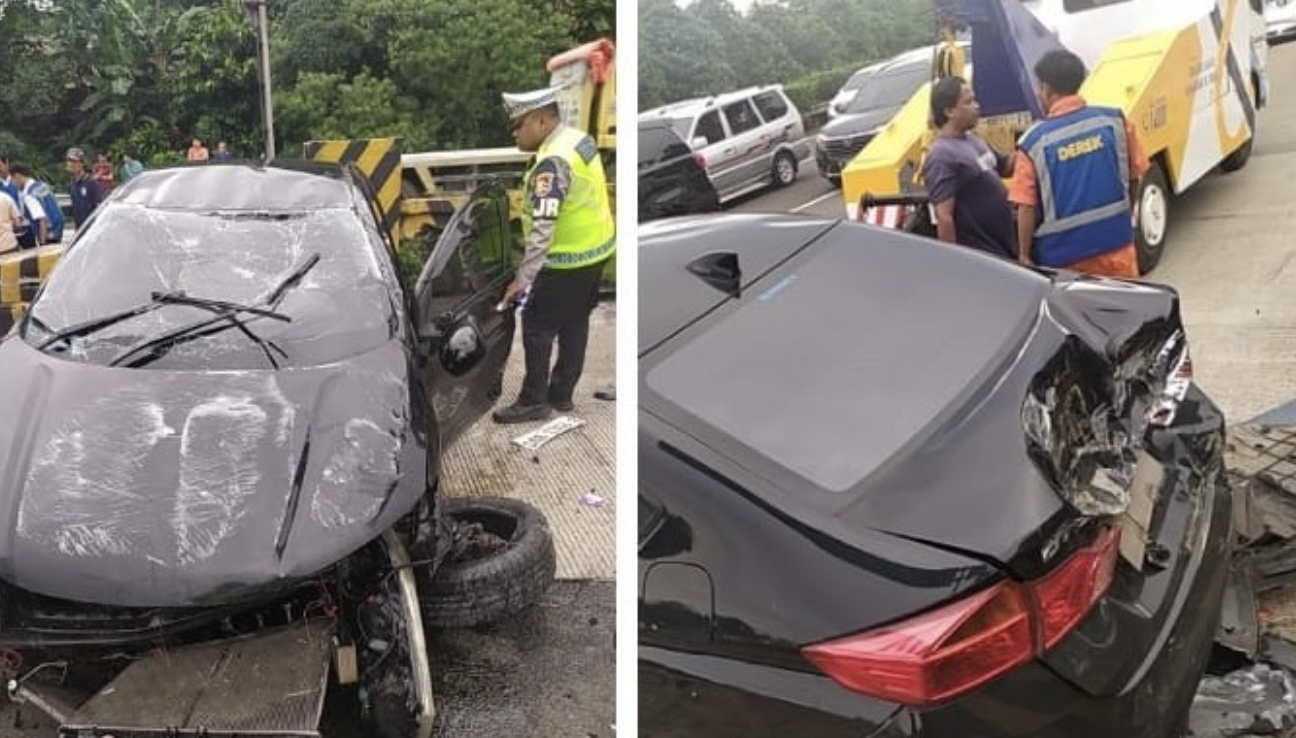 Honda City dan Mobil Boks Kecelakaan di Tol Jagorawi, Sopir Diduga Ngantuk (Ist)
