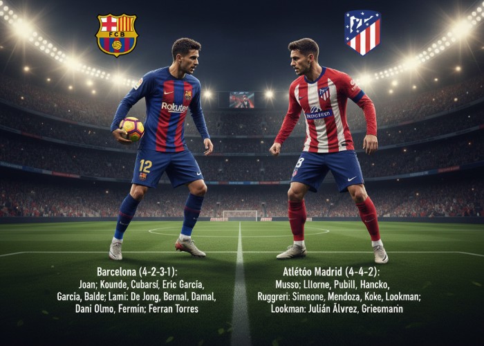 Ilustrasi Semi-final Copa del rey Barcelona vs Atl&eacute;tico Madrid.