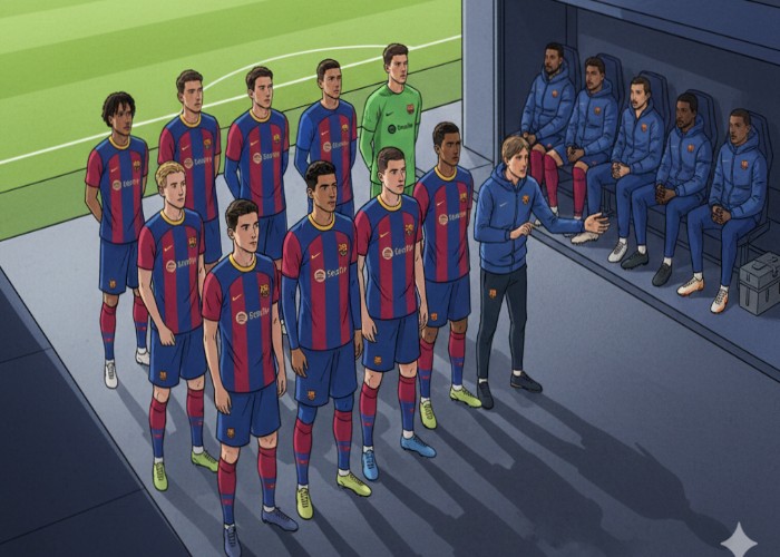 Ilustrasi daftar pemain yang akan dibawa Barcelona hadapi Atl&eacute;tico Madrid.
