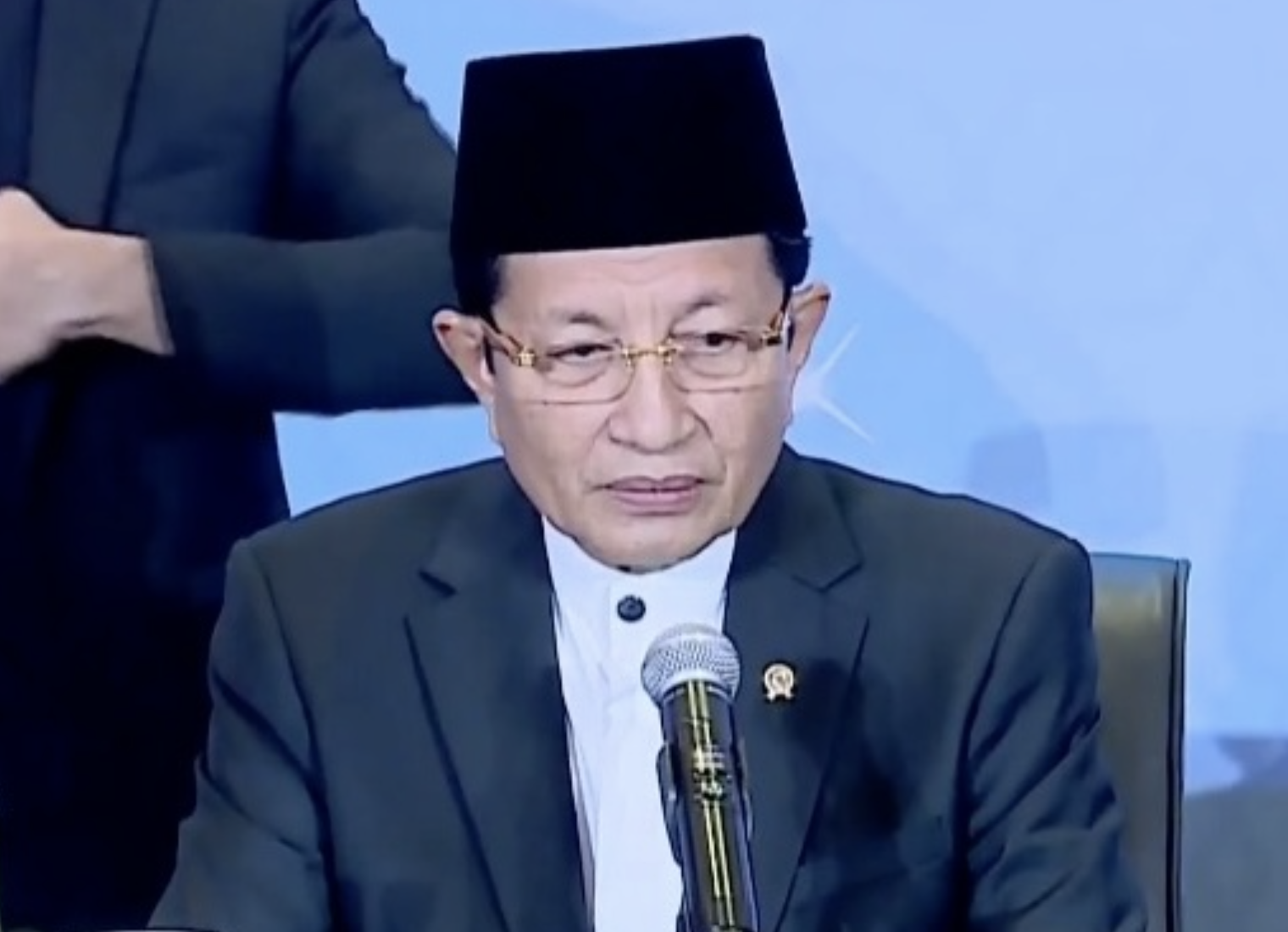 Menteri Agama Nasaruddin Umar mengumumkan 1 Ramadan 2026. Foto: Metro TV