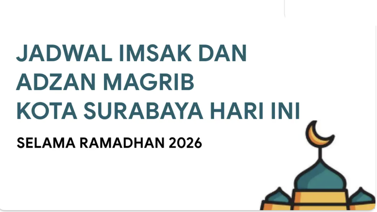 Waktu Imsakiyah Surabaya Hari Ini Resmi Kemenag RI.