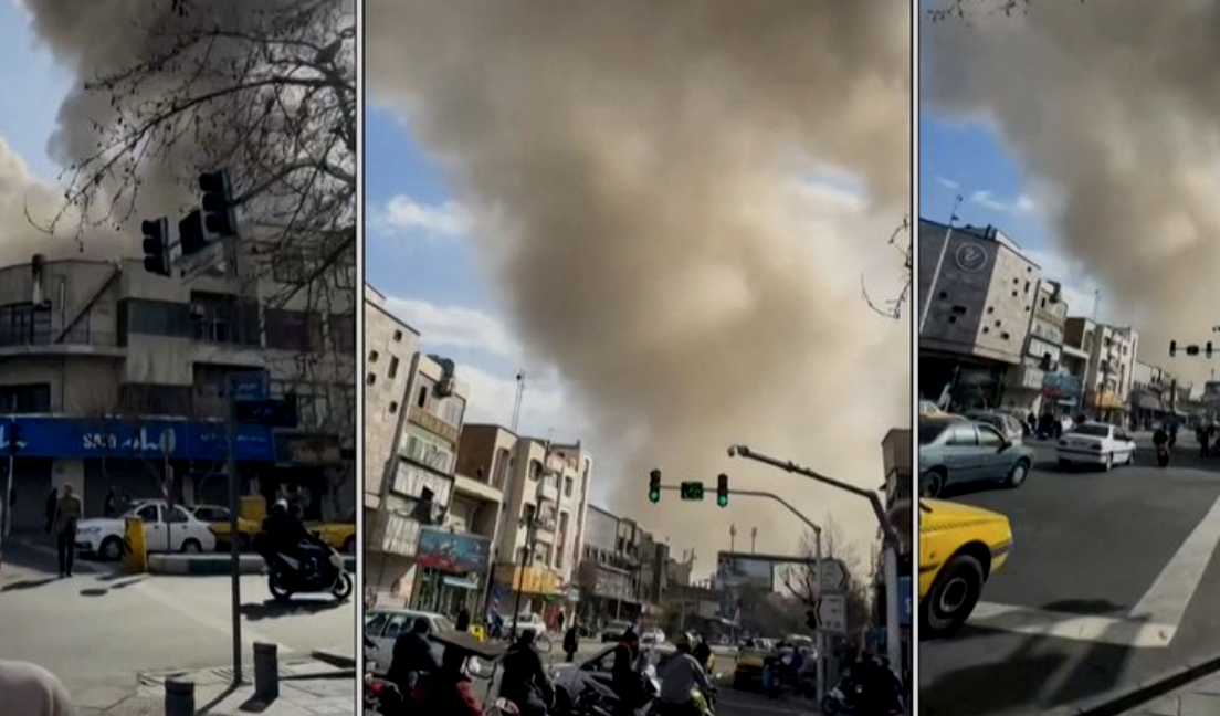 Tangkapan layar dari situasi di Iran setelah serangan Israel ke Teheran pada Sabtu (28/2/2026). (AFP)