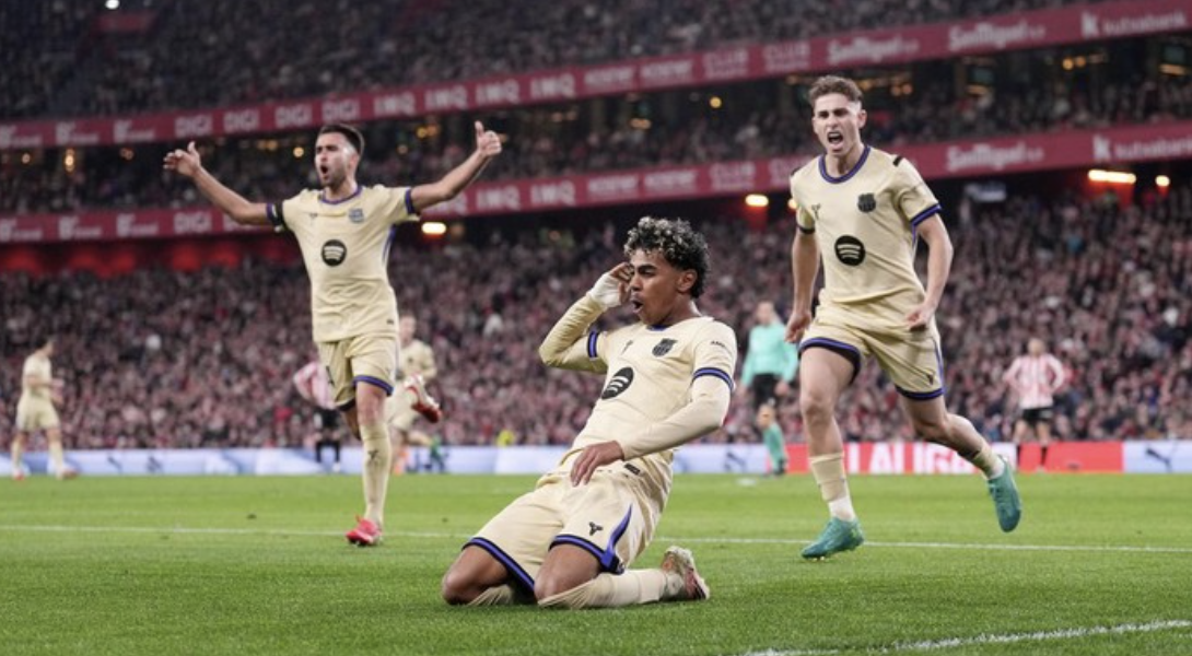 Barcelona mengalahkan tuan rumah Athletic Bilbao 1-0. Foto: Getty Images/Juan Manuel Serrano Arce