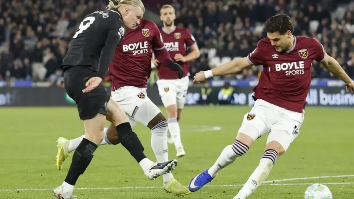 Manchester City diimbangi West Ham United I-1 dalam lanjutan Premier League (Foto: Action
Images via Reuters/Peter Cziborra)