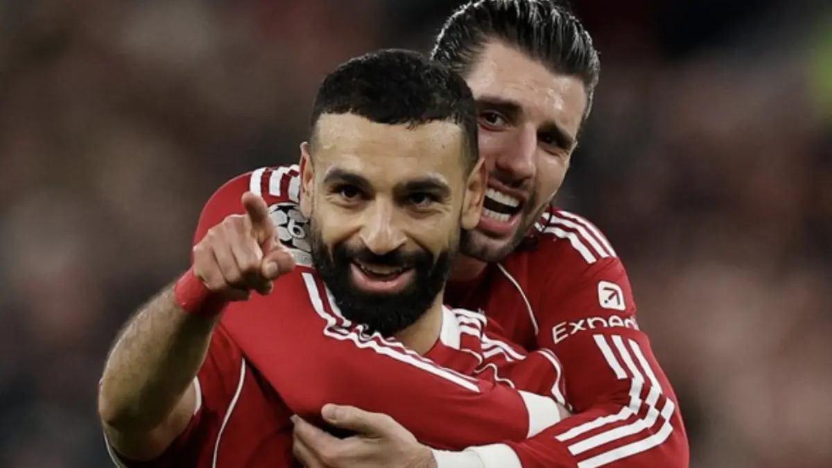 Selebrasi Mohamed Salah usai cetak gol untuk Liverpool. (REUTERS/Phil Noble)