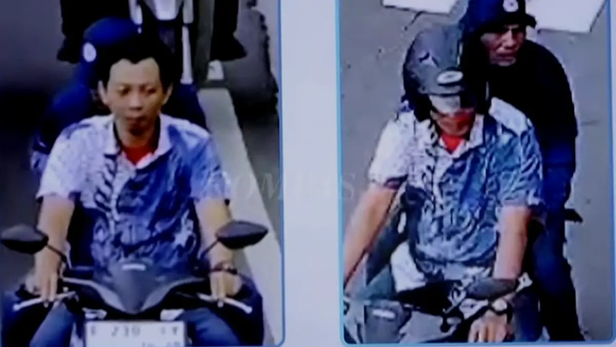 Wajah terduga penyiram air keras terhadap Wakil Koordinator KontraS Andrie Yunus yang terekam kamera CCTV diungkap dalam
konferensi pers di Mapolda Metro Jaya, Jakarta, Rabu (18/3/2026). (Tangkapan layar KOMPAS TV)