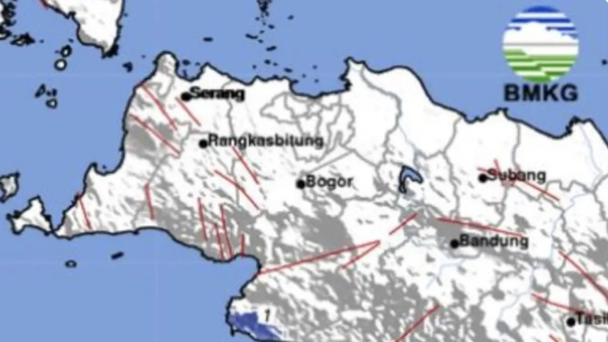 Peta gempa bumi mengguncang Sukabumi, Jawa Barat, Rabu (1/4/2026) malam. (Foto: BMKG)