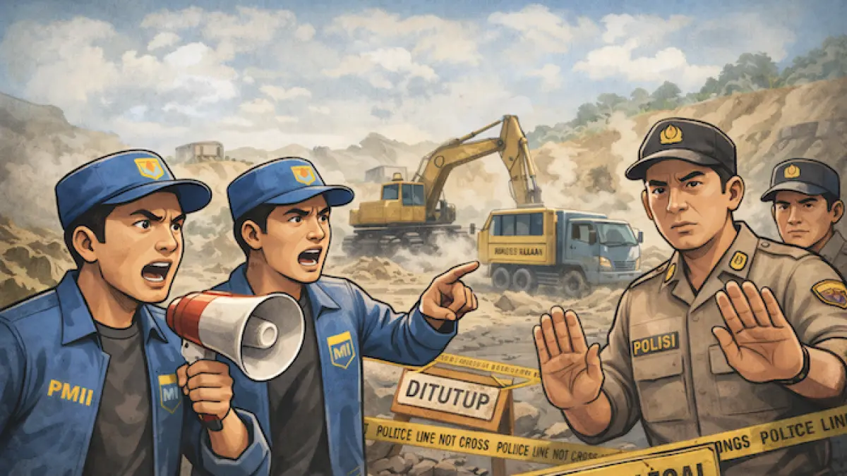 Ilustrasi penambangan ilegal. AI