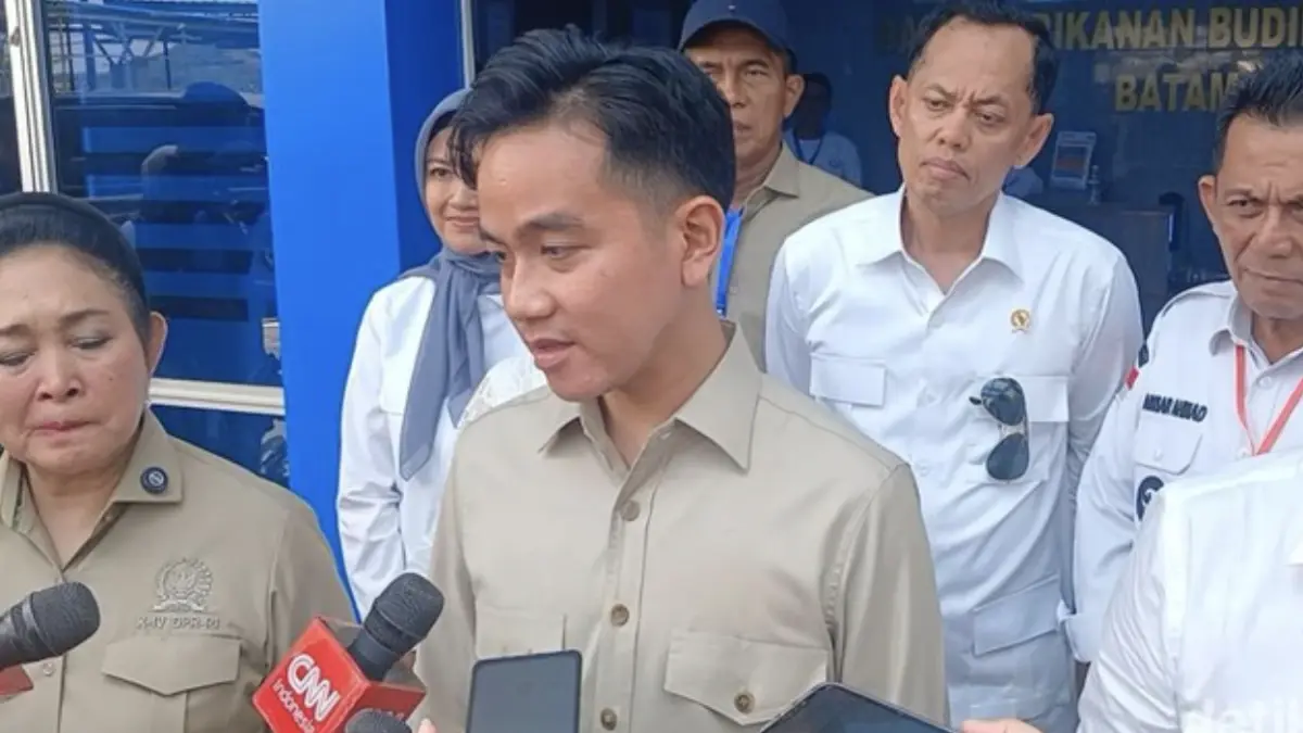 Wakil Presiden RI Gibran Rakabuming Raka saat memberi keterangan. (Alamudin Hamapu/detikSumut)