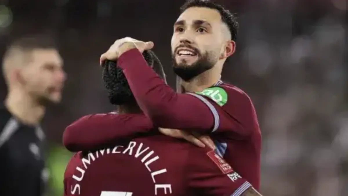 Valentin Castellanos merayakan gol untuk West Ham United saat mengalahkan Wolverhampton Wanderers
4-0 di London Stadium, Liga Inggris pekan ke-32 musim 2025/26. (Foto: AP)