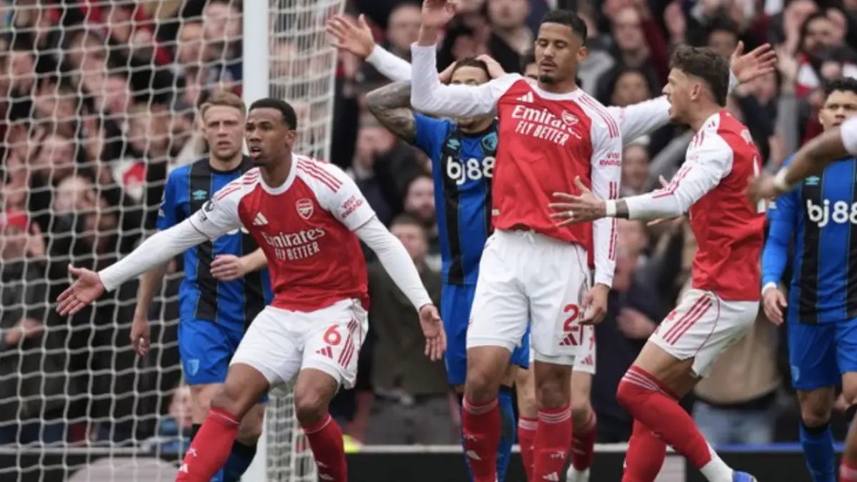 Duel Arsenal vs Bournemouth di Liga Inggris, Sabtu (11/04/2026). (c) AP Photo/Dave Shopland