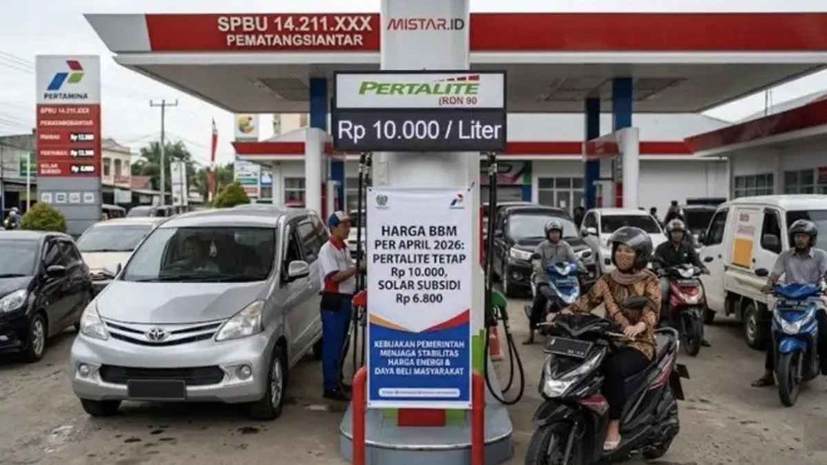 ustrasi, Harga BBM Indonesia Terbaru April 2026: Pertalite Masih Rp10.000 per Liter, Ini Kebijakan Pemerintah.
(foto:ferry/gemini/mistar)