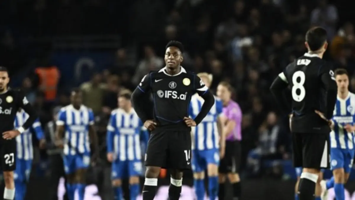 Chelsea kalah 0-3 dari Brighton di Liga Inggris. (REUTERS/Dylan Martinez)|