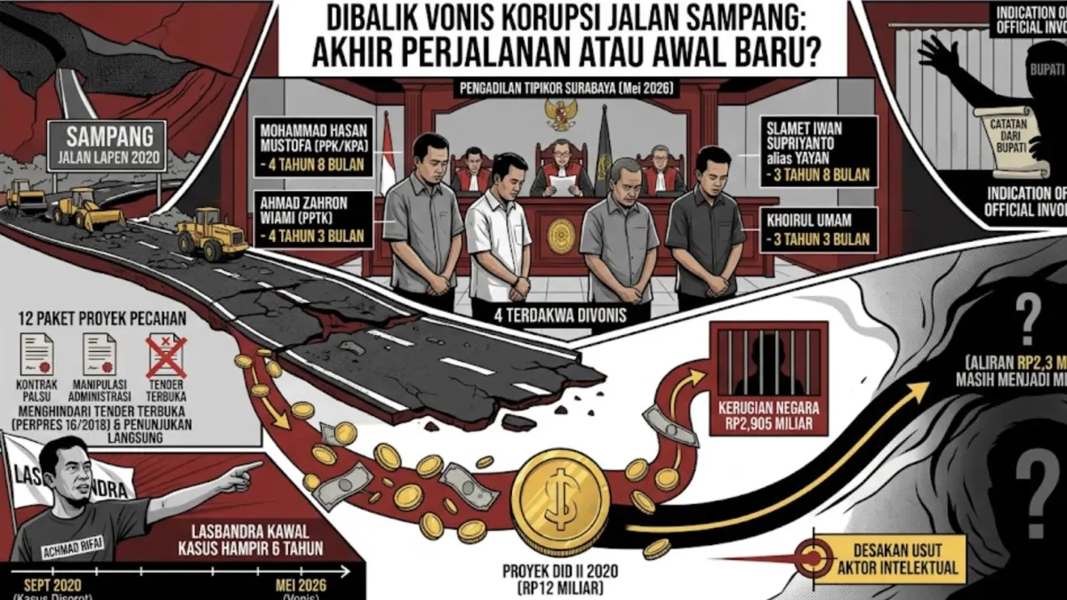 Empat Terdakwa Korupsi Proyek Lapen Sampang Divonis, LASBANDRA Desak Pengusutan Aliran Dana Rp2,3 Miliar