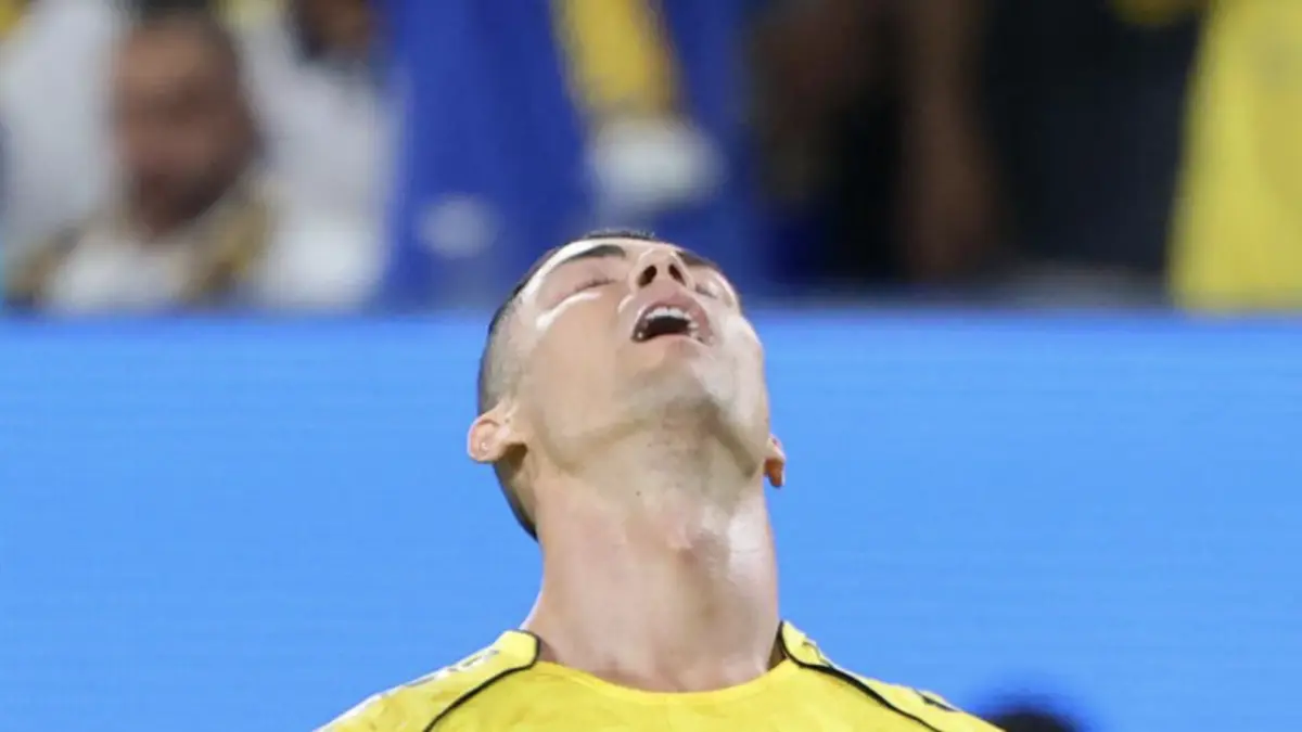 Ekspresi kekecewaan Cristiano Ronaldo di final ACL 2 saat Al Nassr lawan Gamba Osaka (AFP)