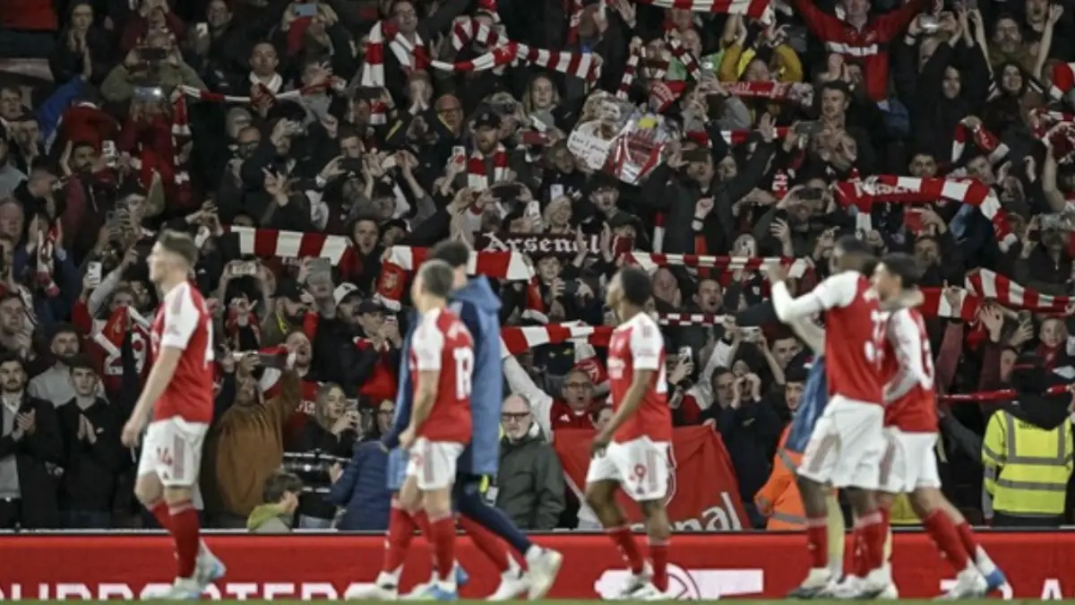 Arsenal resmi juara Liga Inggris 2025/2026. (AFP/GLYN KIRK)