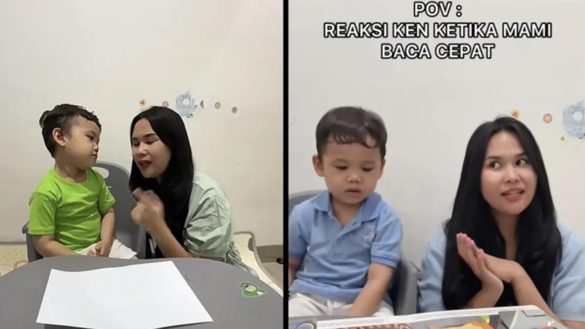 Kenkulus dan ibunya. Foto: TikTok @Imchika21 (atas izin yang bersangkutan)