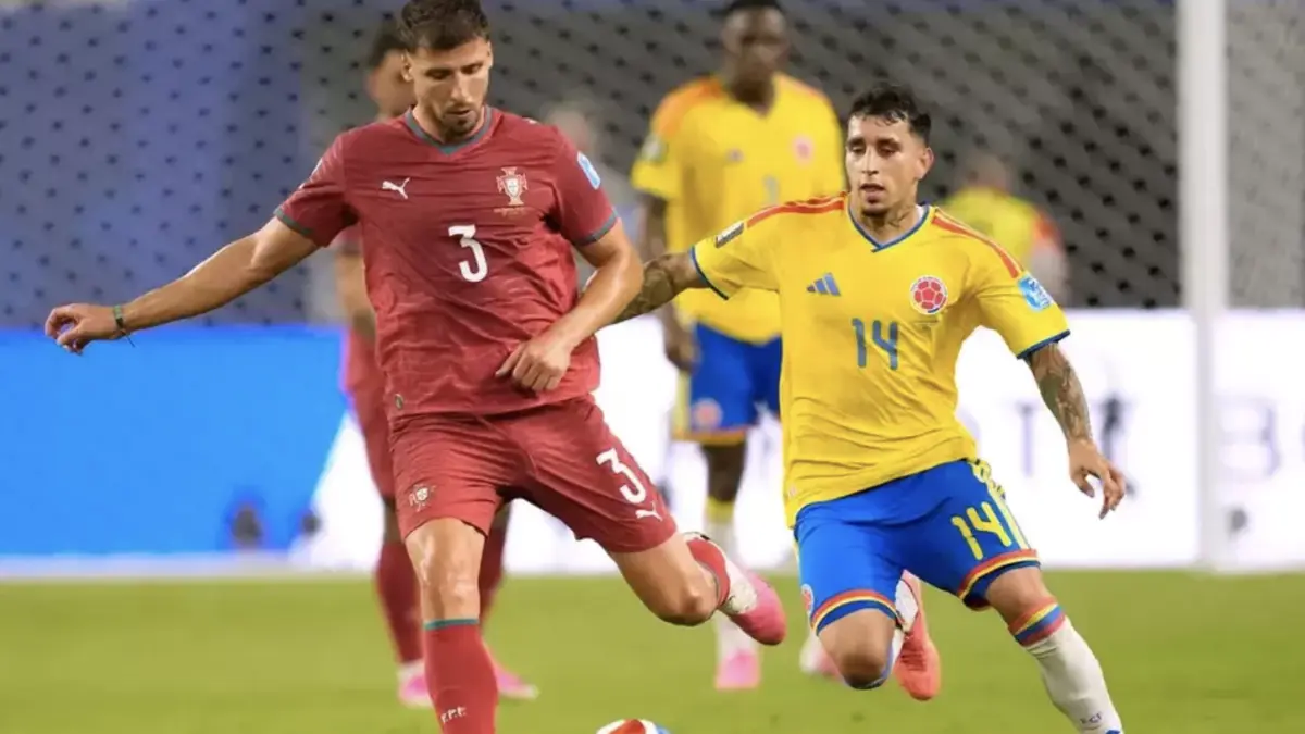 Bek tengah Ruben Dias (3), kembali menunjukkan peran pentingnya saat mengawal lini belakang timnas Portugal pada
Piala Dunia 2026. (AP/Rebecca Blackwell)