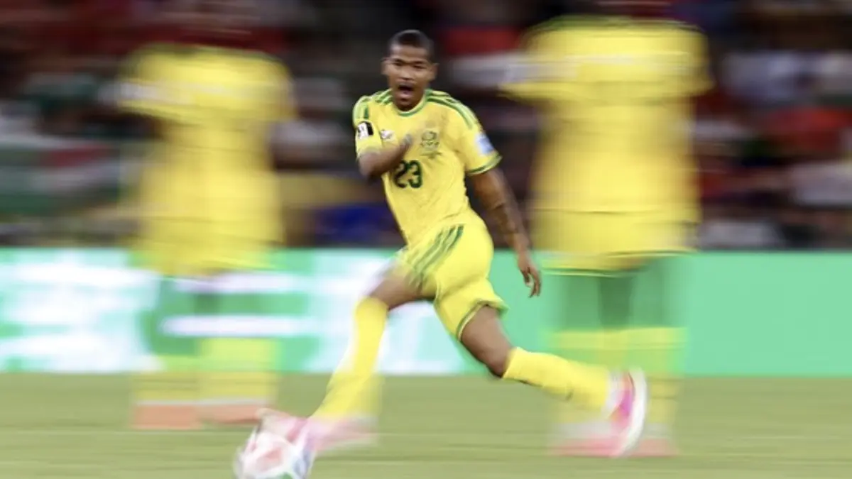 Jayden Adams saat beraksi di Piala Dunia 2026. (REUTERS/Eloisa Sanchez)