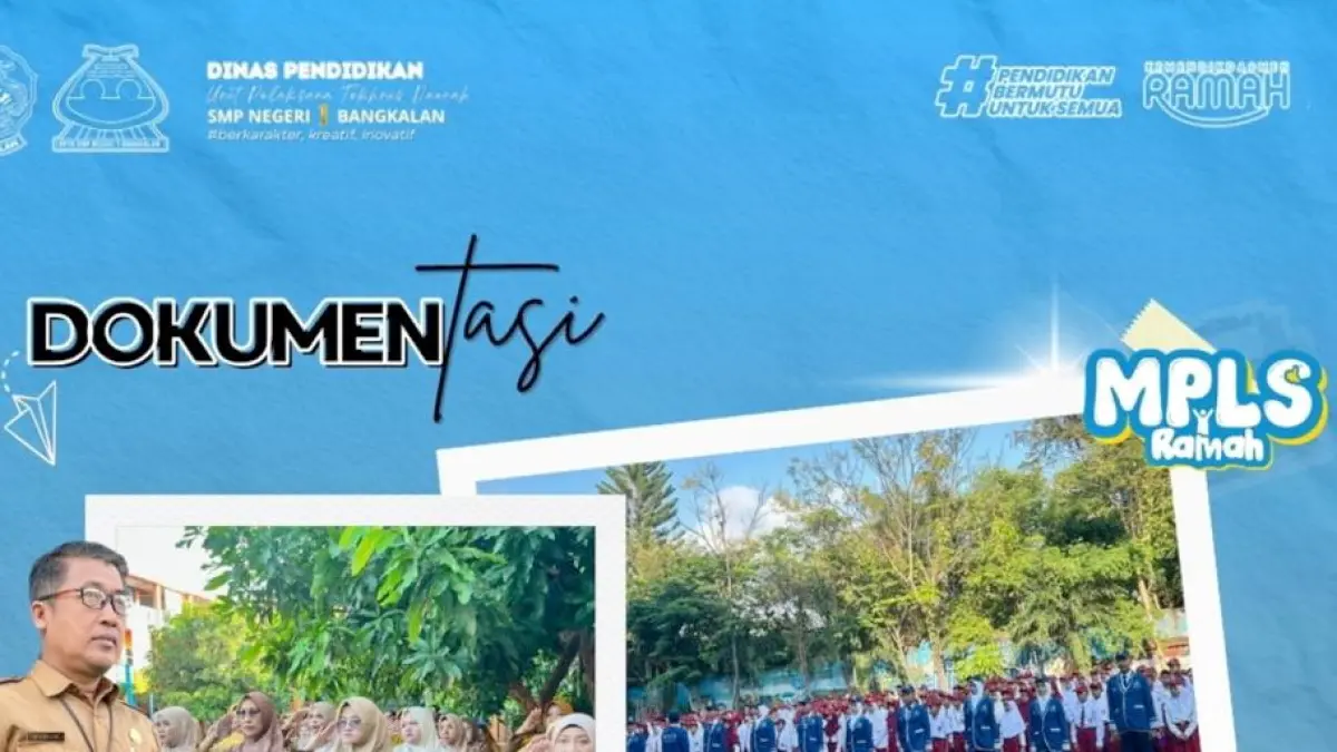 GENERASI GEMILANG: Galeri kegiatan MPLS UPTD SMPN 1 Bangkalan, Senin (13/7). UPTD SMPN 1 BANGKALAN