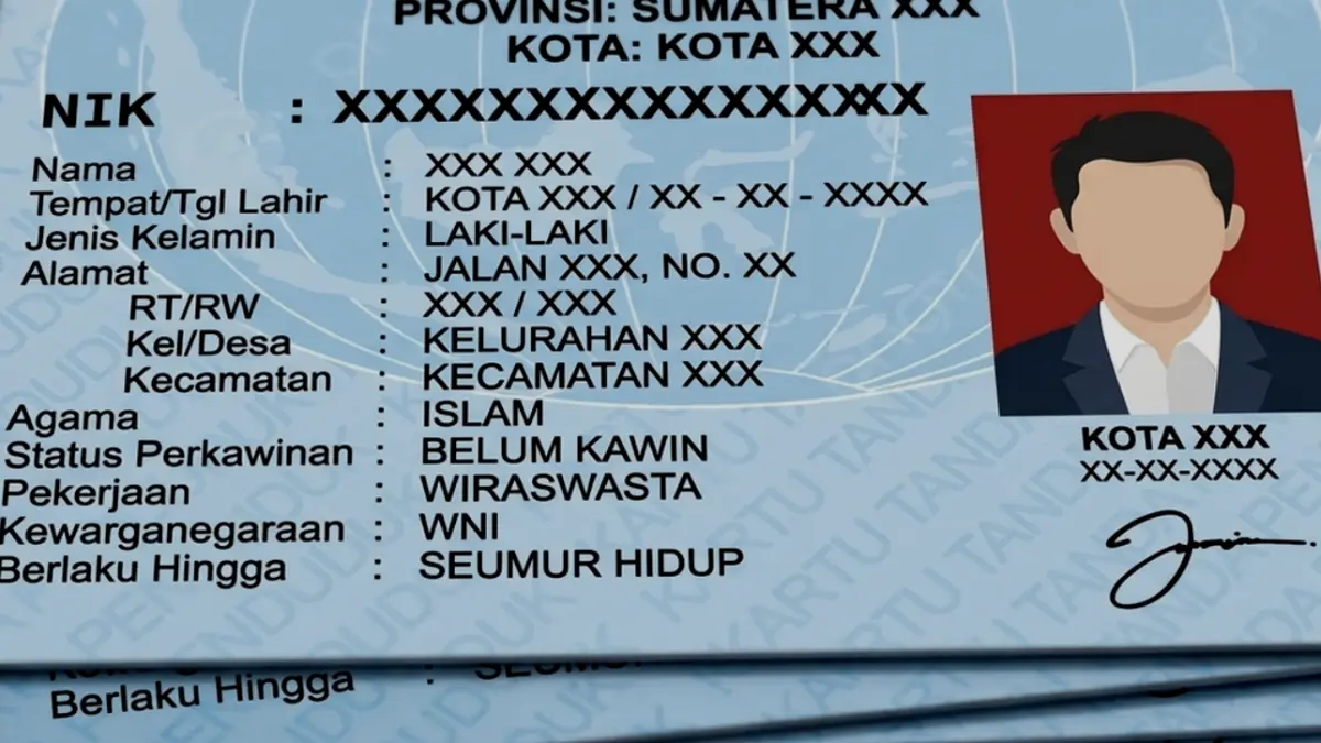 Ilustrasi KTP. Foto KTP-el Bisa Diganti, Ini Syarat dan Kondisi yang Diperbolehkan Dukcapil (Ilustrasi ini dibuat dengan Al.)