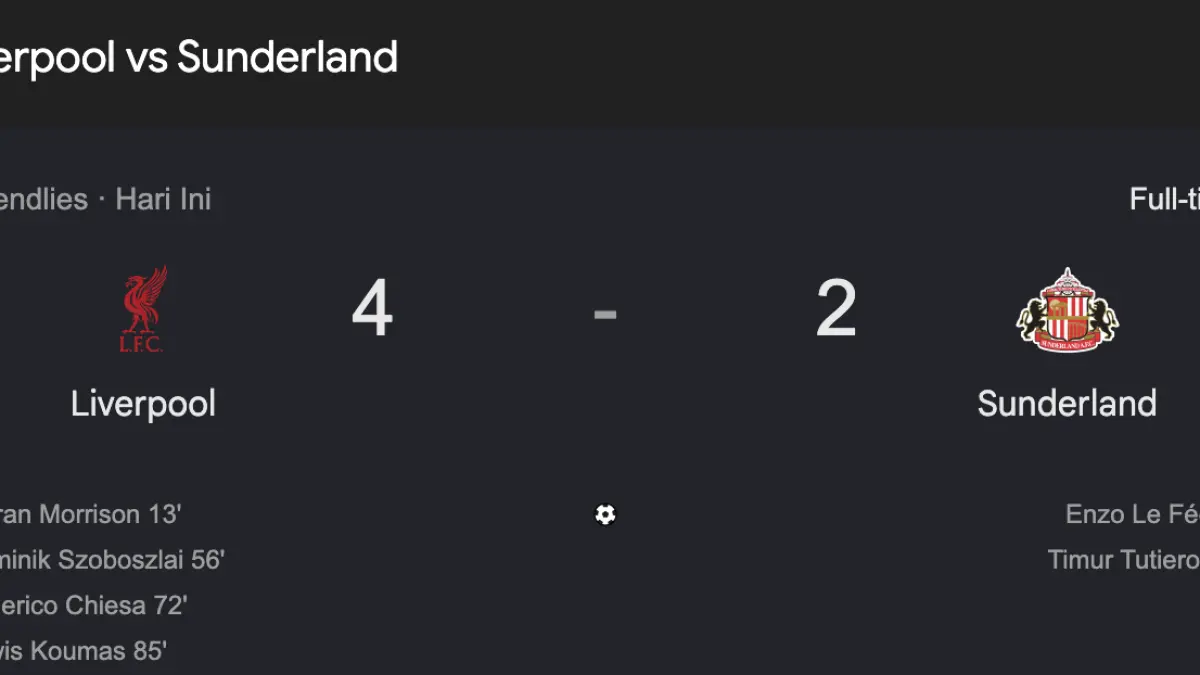 Momen di laga uji coba Liverpool vs Sunderland. (Foto: google)