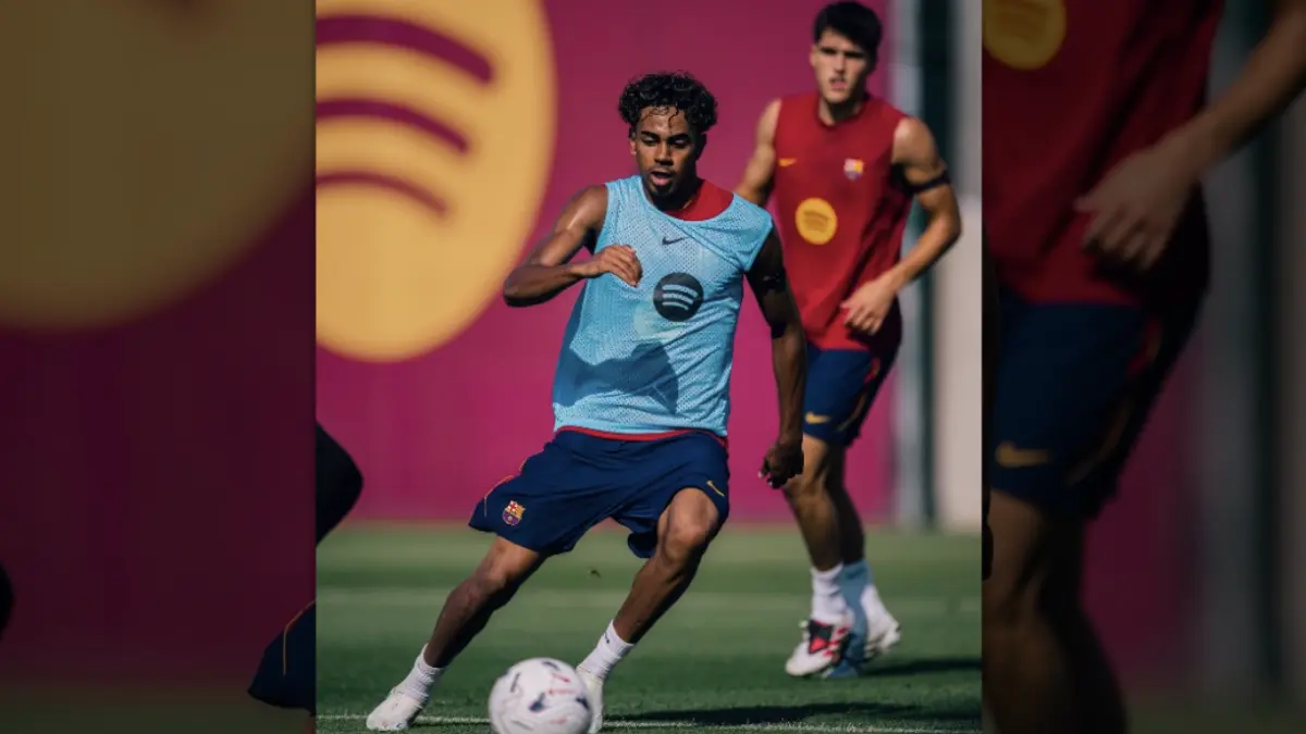 Lamine Yamal dkk saat di sesi latihan. FOTO: fcbarcelona (IG)