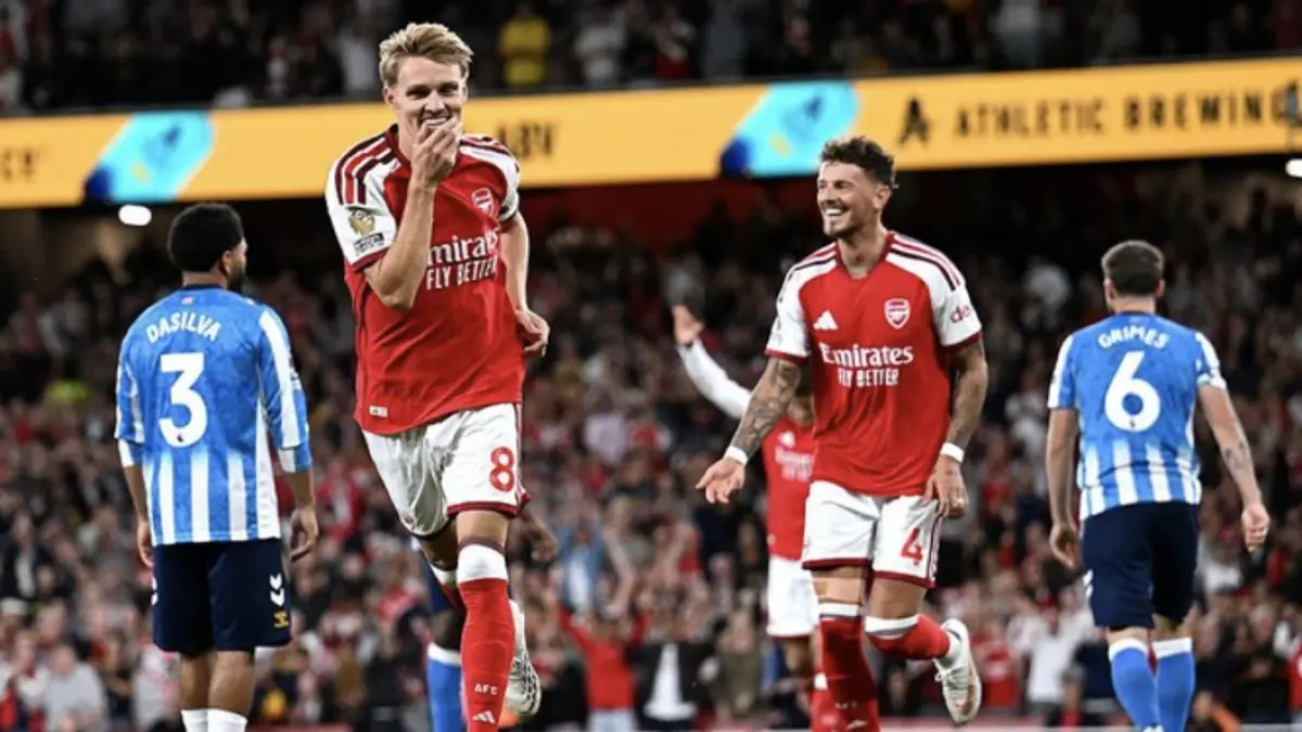Arsenal hajar Coventry City. (Foto: Arsenal FC via Getty Images/David Price)