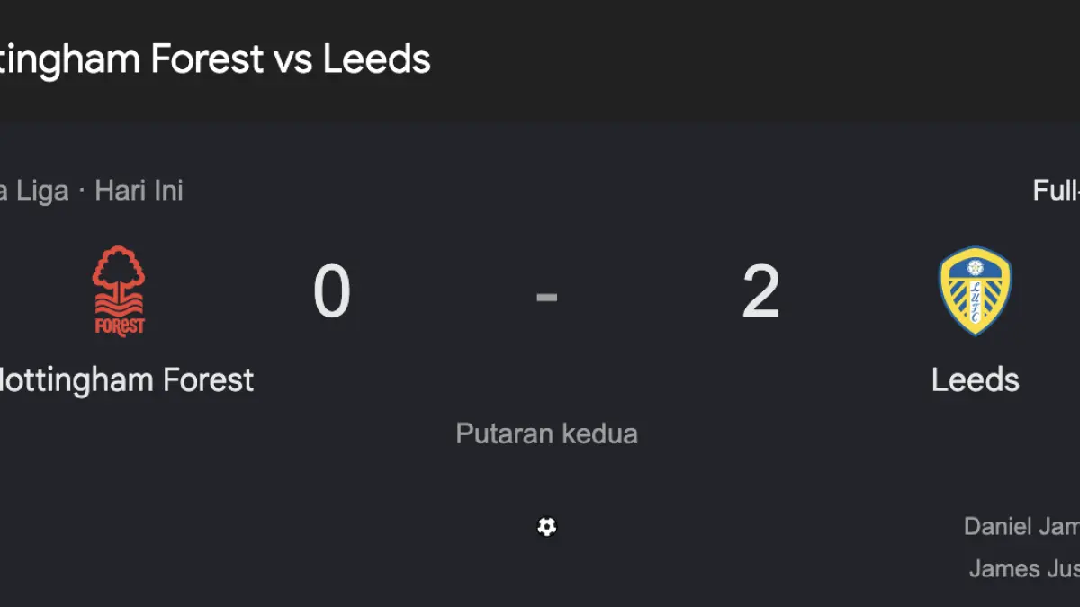 Nottingham Forest vs Leeds United di EFL Cup 2026.