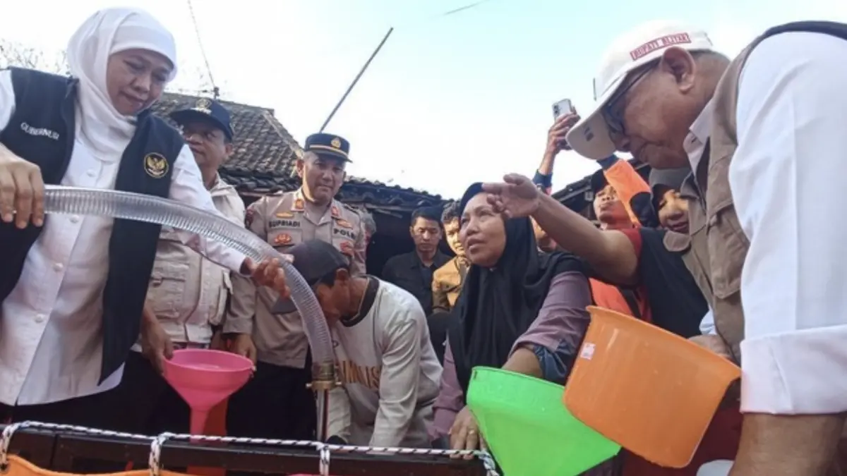 Gubernur Khofifah saat kunjungan ke Blitar. (Foto: Fima Purwanti/detik)